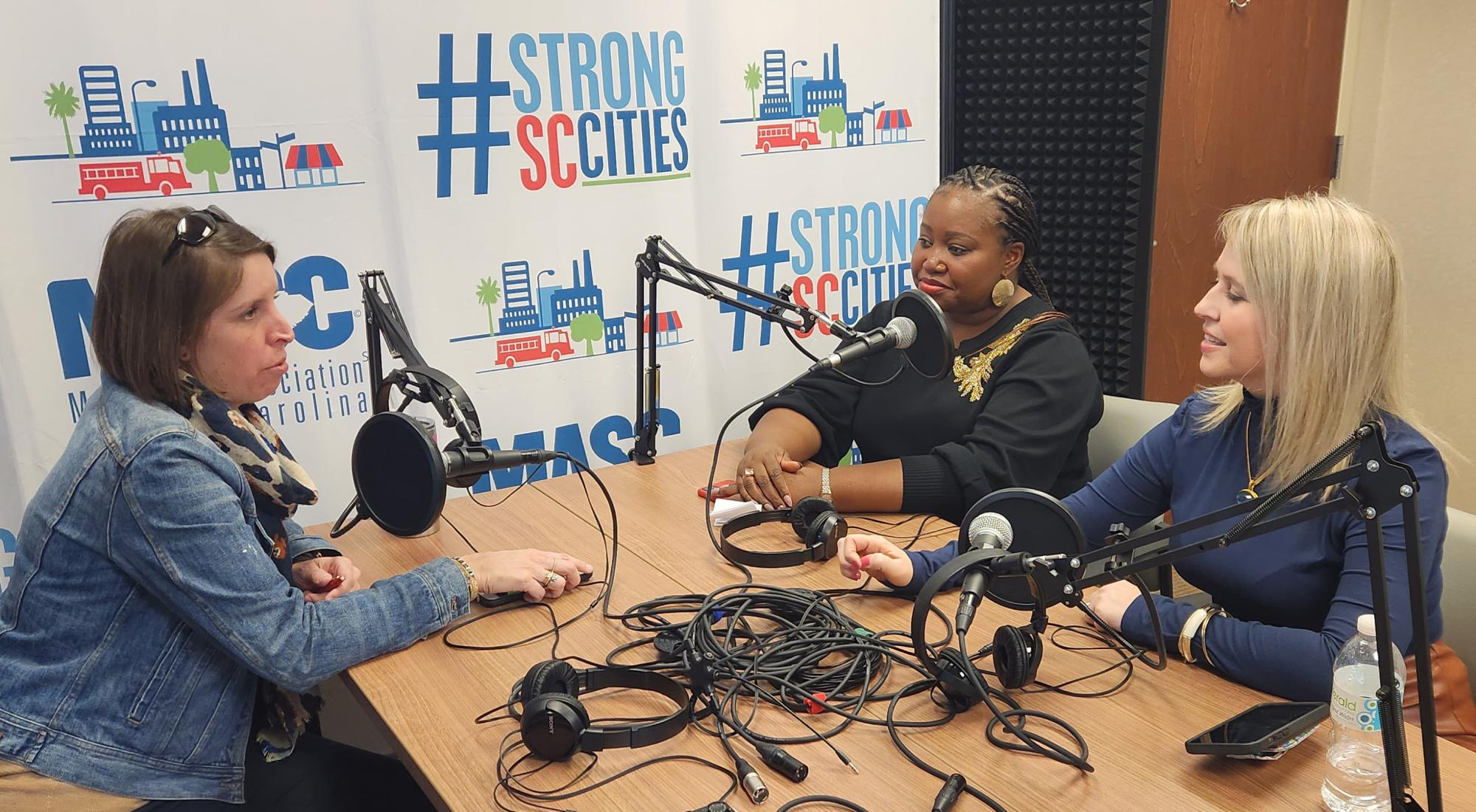 Podcast recording session